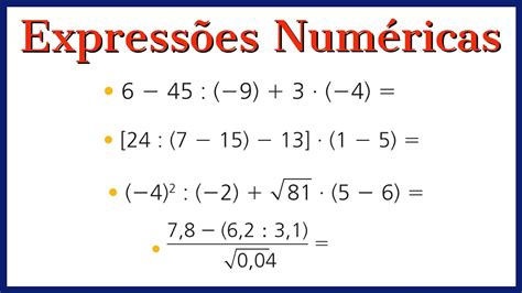 exemplos de expressões numéricas